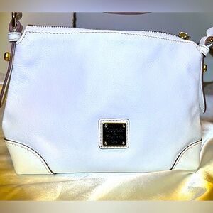 Dooney & Bourke Leather Pouchette Satchel Bag Purse White. EUC